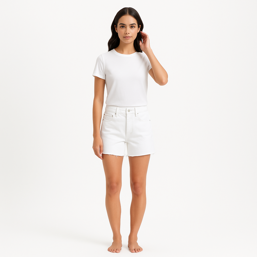 Short High Rise Vintage Raw After - Rumpled Blanc Grind
