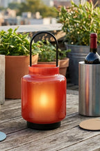 Samarcanda - Lanterne En Verre Pour L'intérieur Et L'extérieur - Rouge - Verre Borosilicate