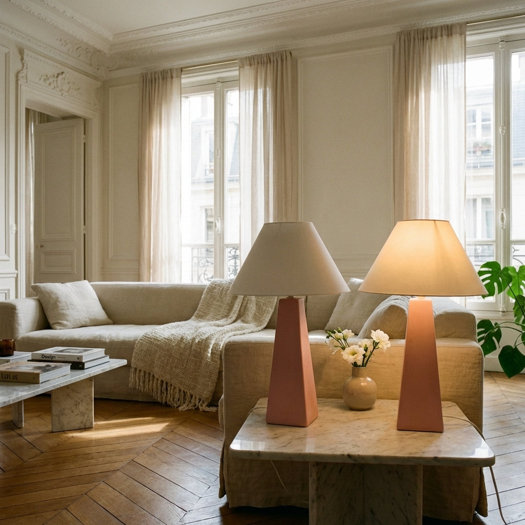 Paire De Lampes Rose