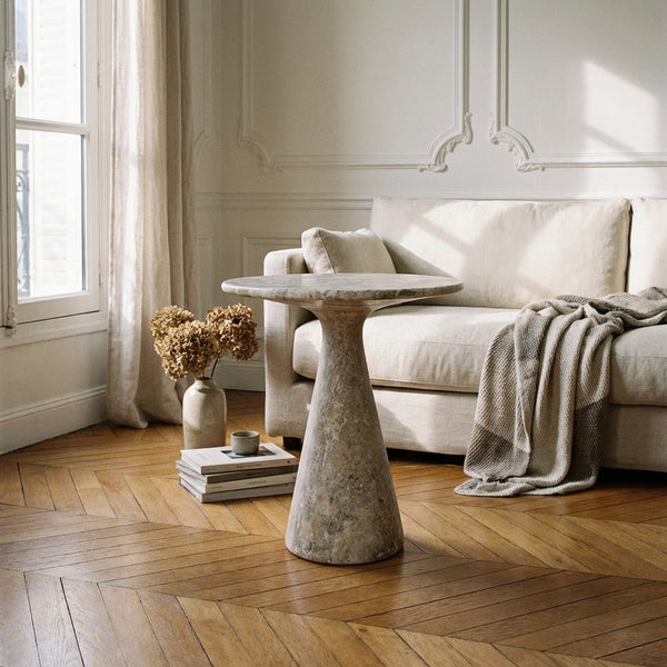 Table D'Appoint En Silver Travertin