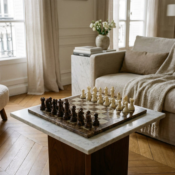 Jeux D'Echec En Marbre Vintage