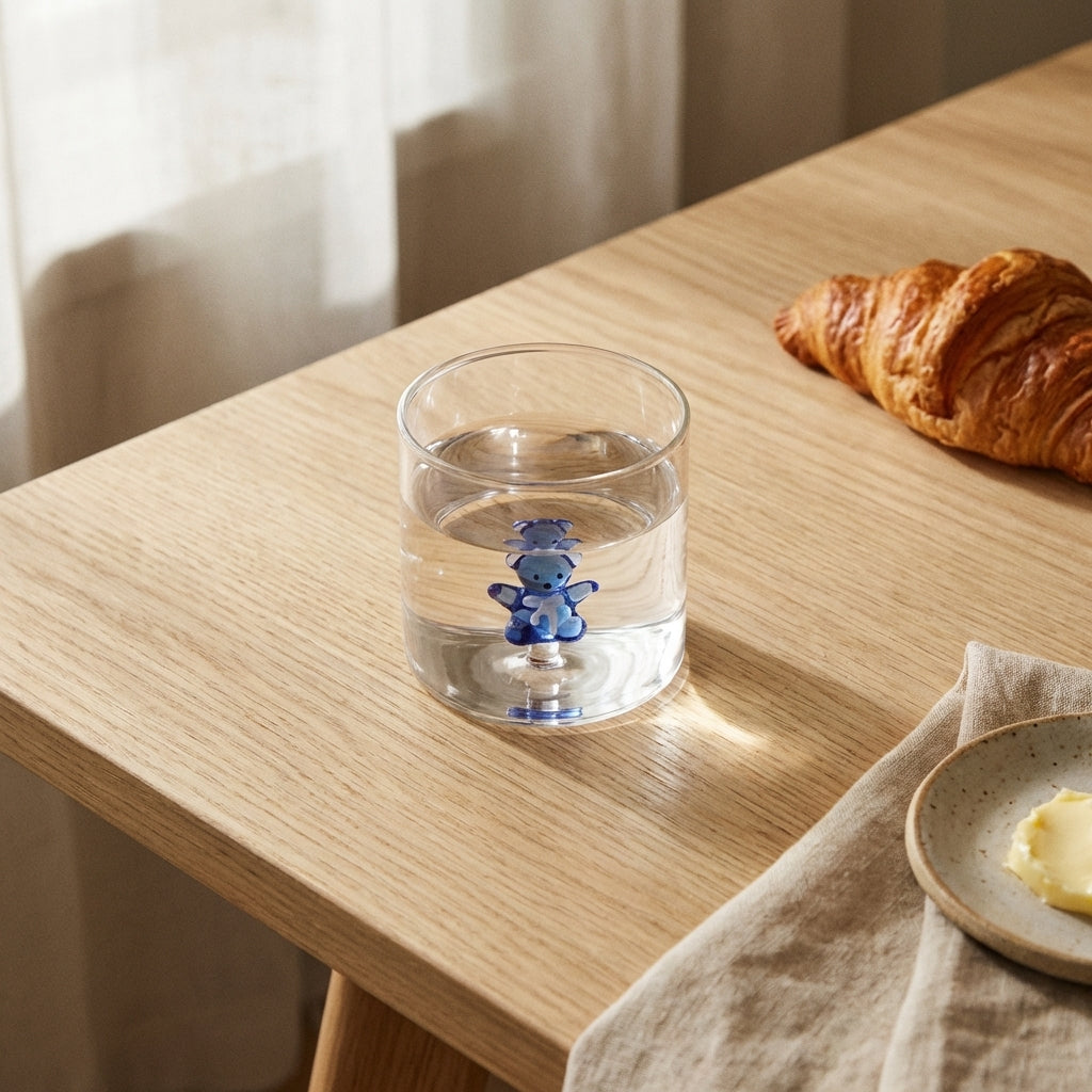 Monterey - Lot De 2 Gobelets Peluche Bleues - Verre Borosilicate - 250ml