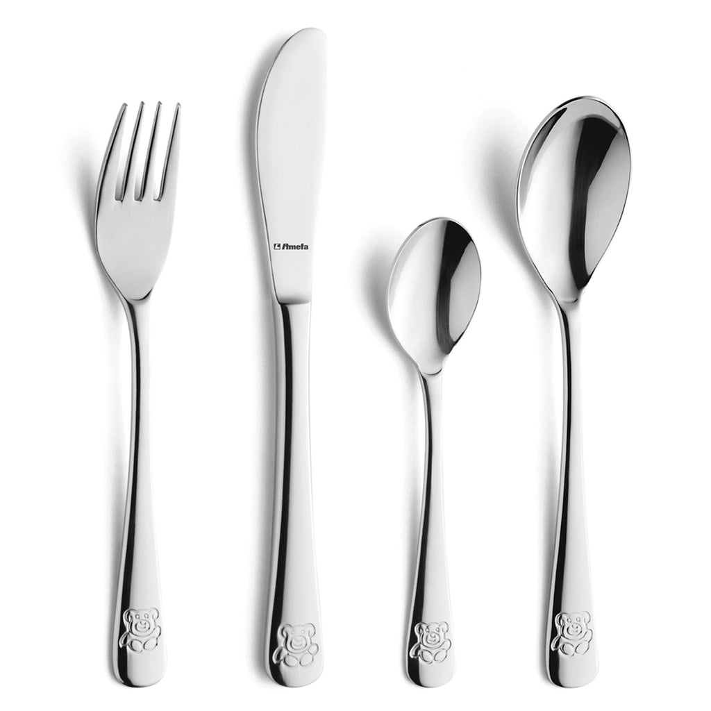 Teddy - Set 4 Couverts Enfant - Acier Inoxydable - Inox