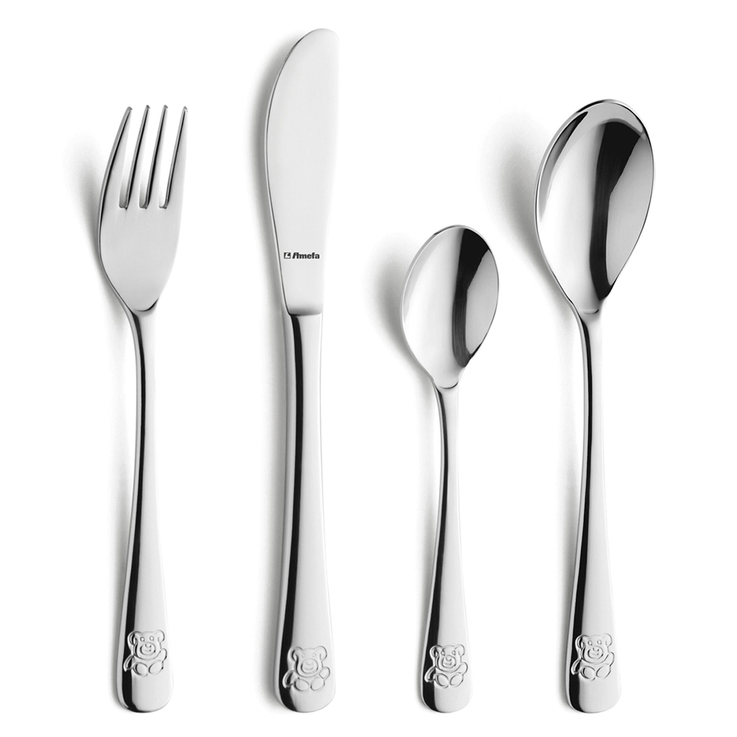 Teddy - Set 4 Couverts Enfant - Acier Inoxydable - Inox
