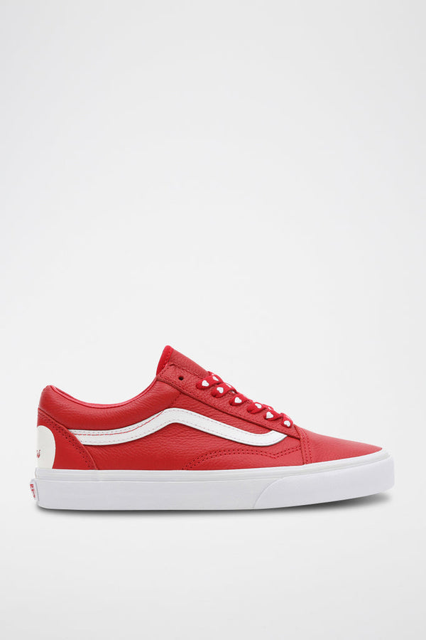 Baskets En Cuir Old Skool - Rouge - Mixte