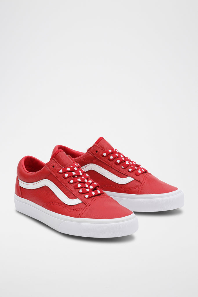 Baskets En Cuir Old Skool - Rouge - Mixte