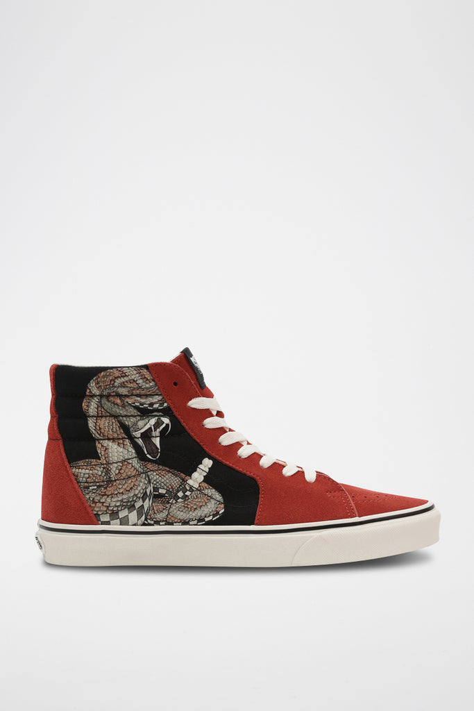 Baskets Montantes En Nubuck Sk8-Hi - Rouge Et Noir - Mixte