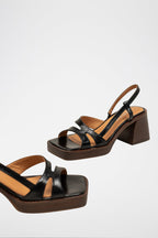 Jonak - Sandales Bridge Cuir Vieilli - Noir