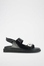 Jonak - Sandales Winter Cuir Glace - Noir
