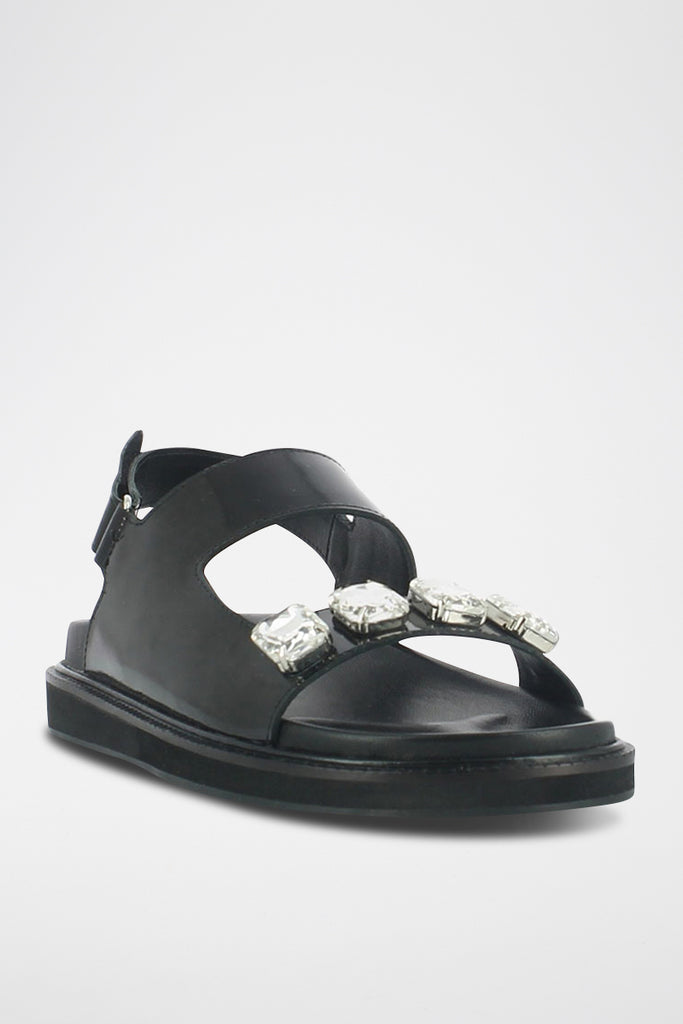 Jonak - Sandales Winter Cuir Glace - Noir