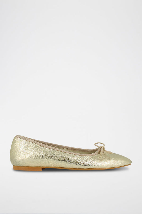 Jonak - Ballerines Mamba Cuir Metallise - Platine