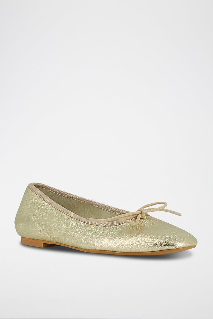 Jonak - Ballerines Mamba Cuir Metallise - Platine