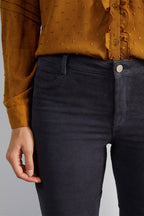 Slim En Velours Milleraies - Gris Fumé - Femme