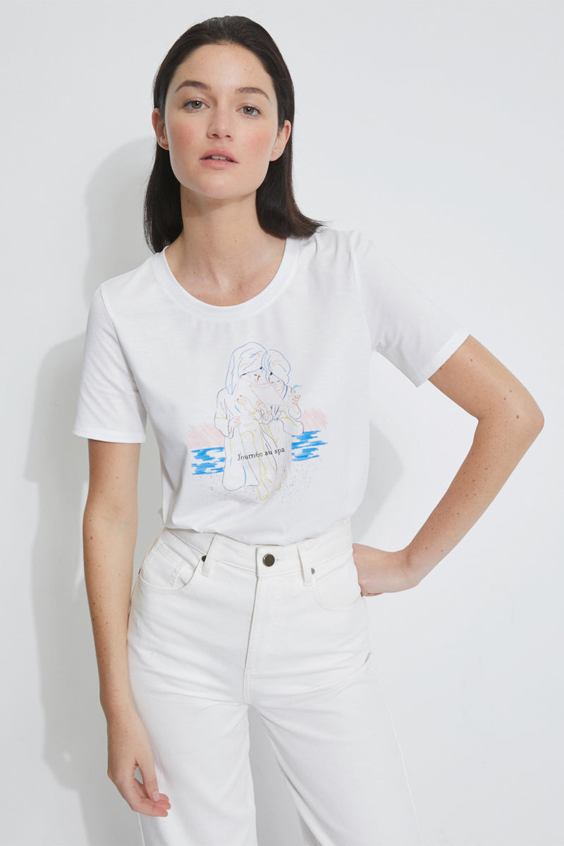 T-Shirt Message - Blanc - Femme