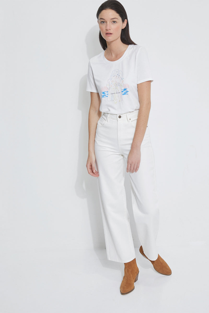 T-Shirt Message - Blanc - Femme