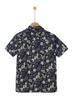 Chemise En Popeline Légère - Marine Imprimé - Garçon