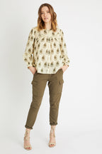 Berenice - Pantalon Cargo Vert Olive