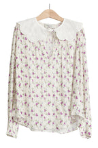 Blouse Écru Et Violet