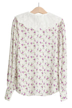 Blouse Écru Et Violet