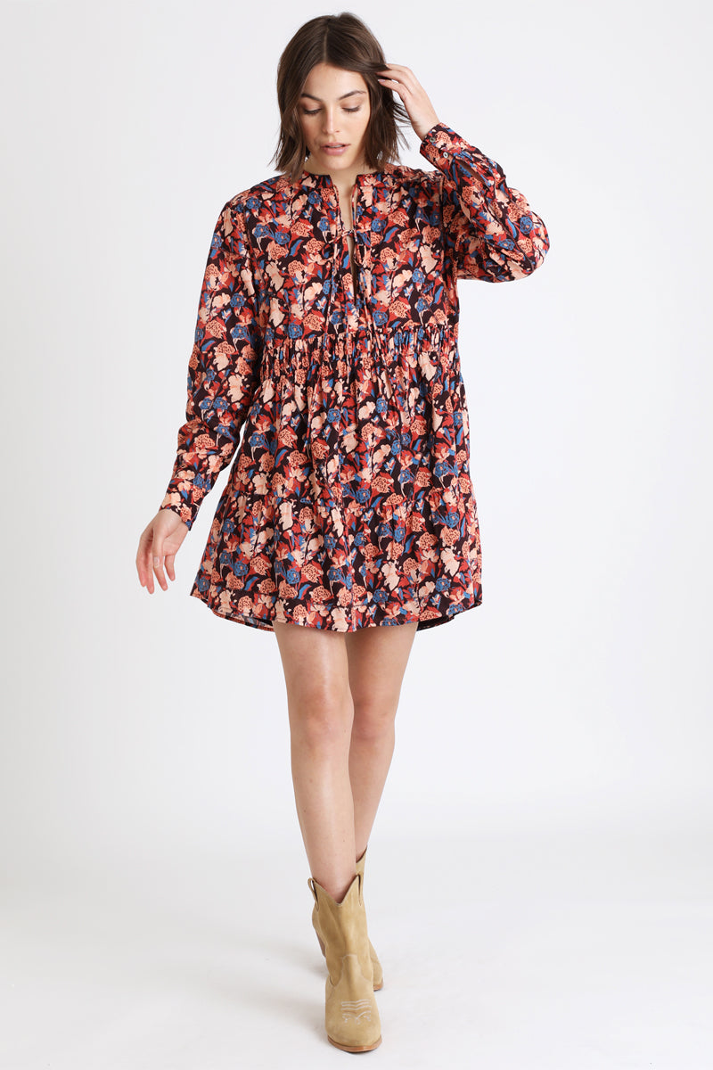 Robe Trapèze Noir Et Beige