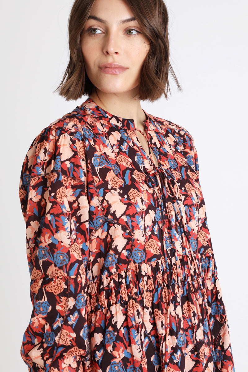 Robe Trapèze Noir Et Beige