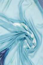 Foulard Tie And Dye Ciel Et Bleu Marine