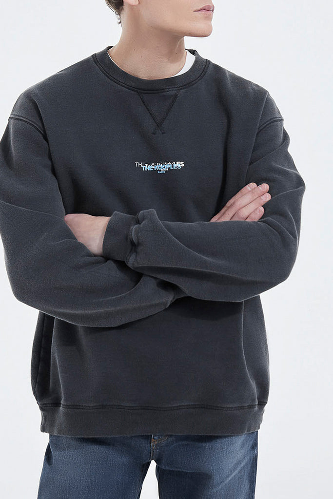 The Kooples - Sweat Coton Noir Triple Logo Imprimé - Homme