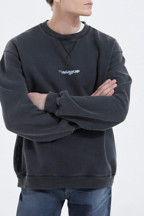 The Kooples - Sweat Coton Noir Triple Logo Imprimé - Homme