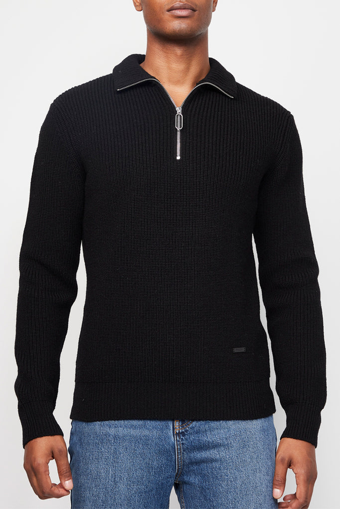 The Kooples - Pull En Laine Col Zippe - Homme