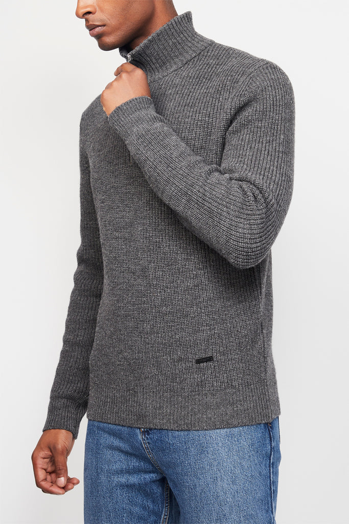 The Kooples - Pull En Laine Col Zippe - Homme