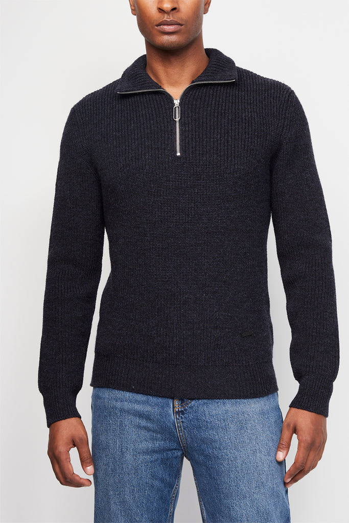 The Kooples - Pull En Laine Col Zippe - Homme