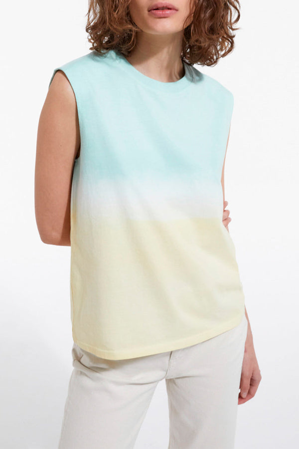 The Kooples - T-Shirt Coton Femme Vert Et Jaune Motif - Femme