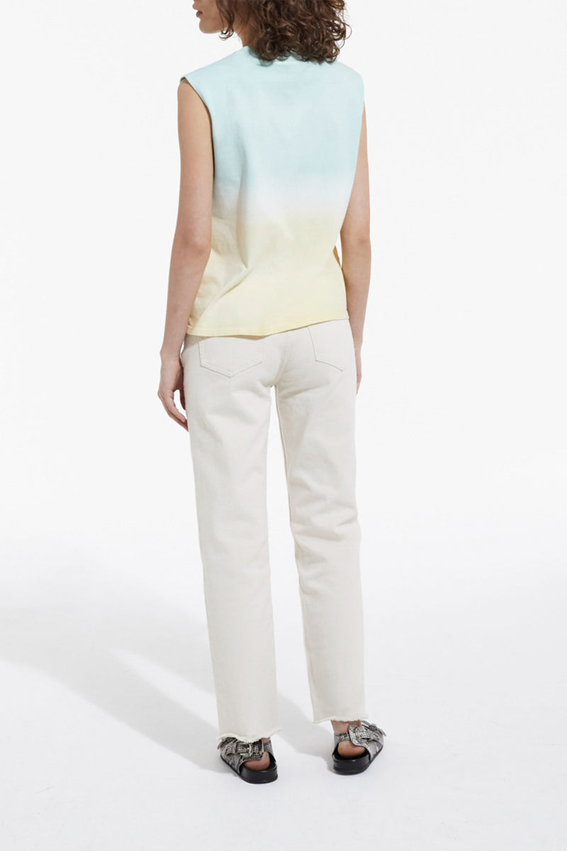 The Kooples - T-Shirt Coton Femme Vert Et Jaune Motif - Femme