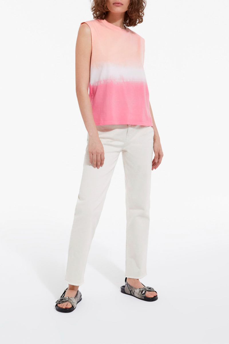 The Kooples - T-Shirt Coton Rose Et Blanc Motif Dégradé - Femme