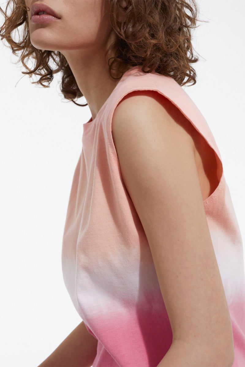 The Kooples - T-Shirt Coton Rose Et Blanc Motif Dégradé - Femme