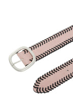 The Kooples - Ceinture En Cuir Rose Haute Finition Suédée - Femme