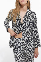 The Kooples - Chemise En Soie - Blanc Et Noir - Femme