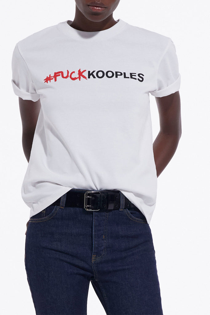 The Kooples - T-Shirt Logo Blanc - Femme