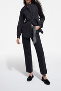 The Kooples - Jeans Droit À Broderie Noir - Femme