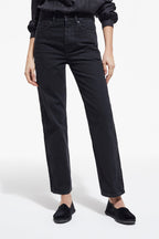 The Kooples - Jeans Droit À Broderie Noir - Femme