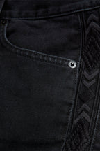 The Kooples - Jeans Droit À Broderie Noir - Femme