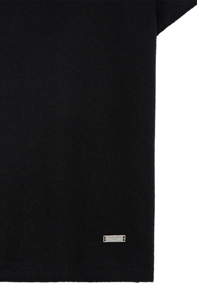 The Kooples - Pull Cachemire Noir À Manches Courtes - Femme