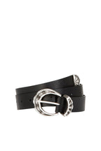 The Kooples - Ceinture Cuir Fine Noire Détail Argenté - Femme