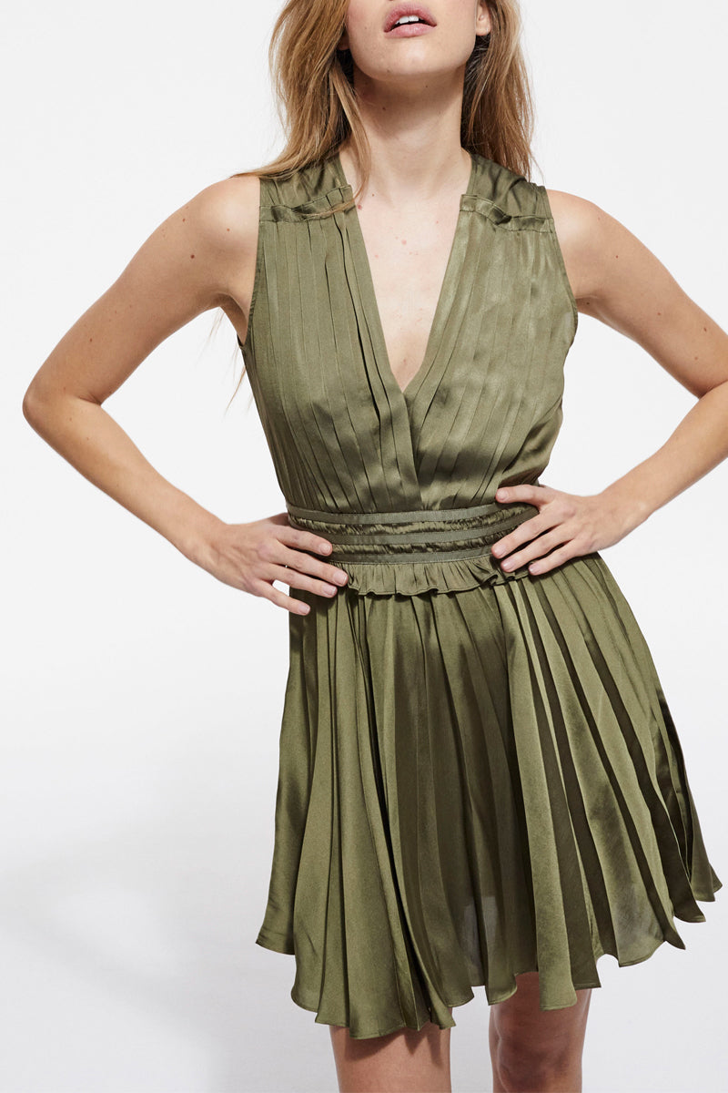 The Kooples - Robe Courte Kaki - Femme