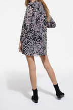 The Kooples - Robe Trapèze - Noir Et Rose - Femme