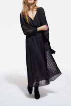 The Kooples - Robe Plissée - Noir - Femme