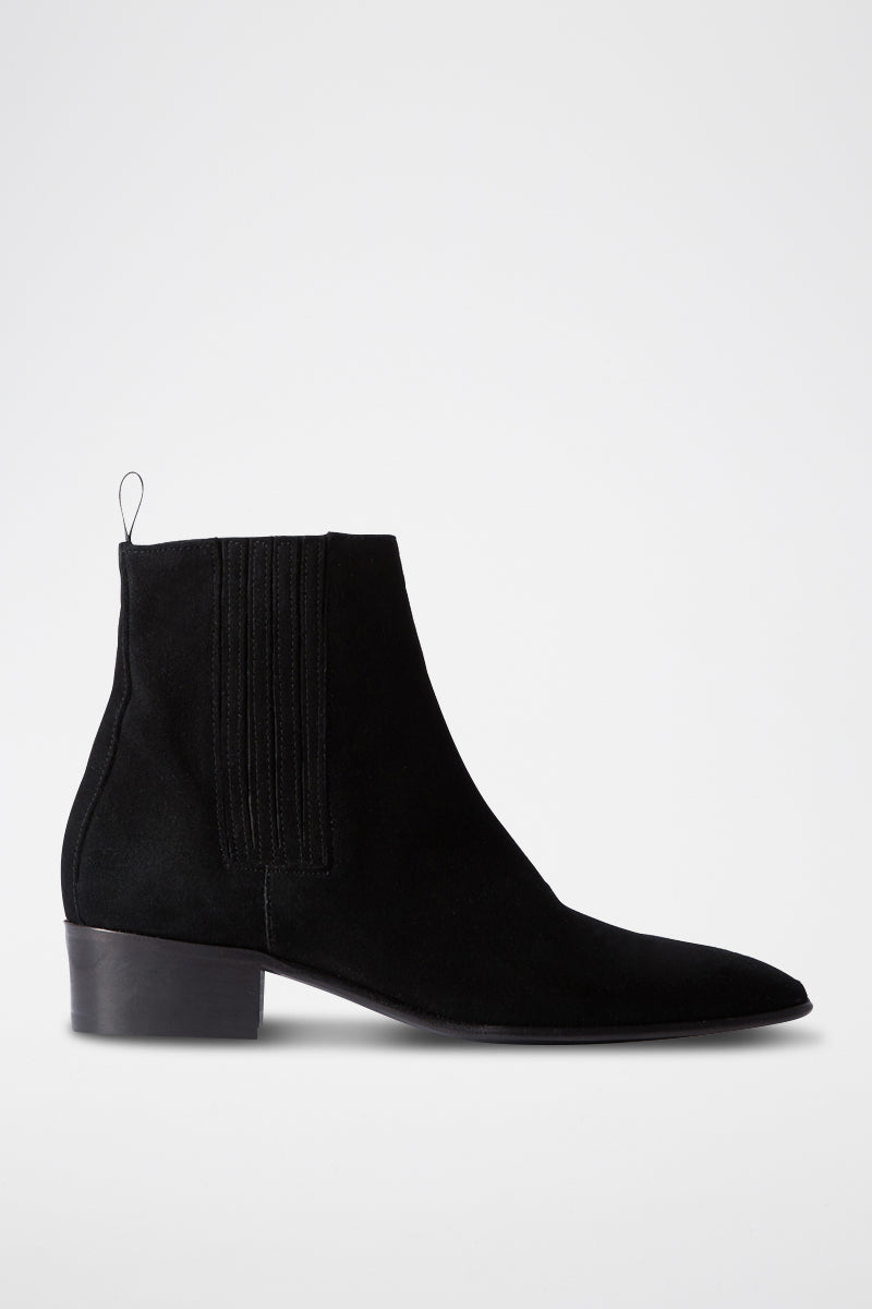 The Kooples - Bottines Chelsea En Nubuck - Noir - Femme