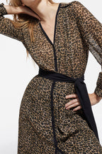 The Kooples - Robe Chemise - Beige Et Noir - Femme