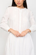 The Kooples - Robe Longue Voile De Coton Broderie Navajo - Femme