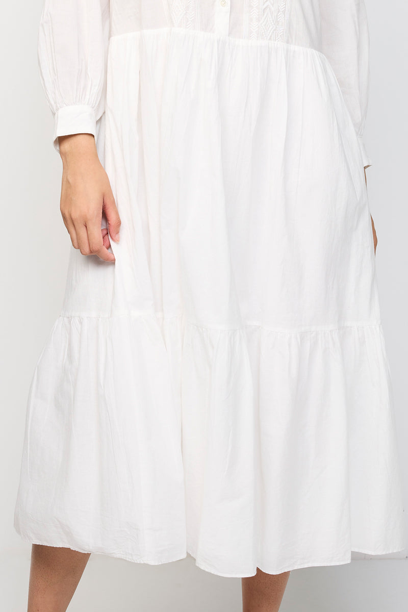 The Kooples - Robe Longue Voile De Coton Broderie Navajo - Femme